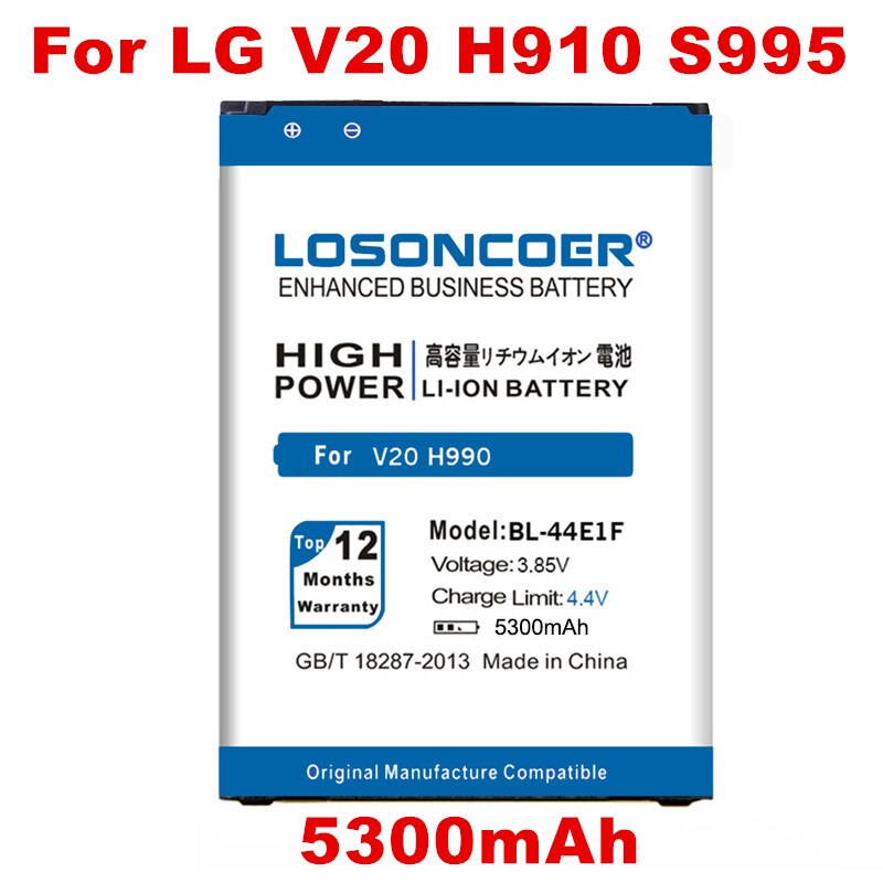 Batería de BL-45B1F de 5500mAh para LG V10, batería H961N F600 H900 H901 VS990 H968 H960 V10 K520 BL-44E1F para LG V20 F800 H990 H990