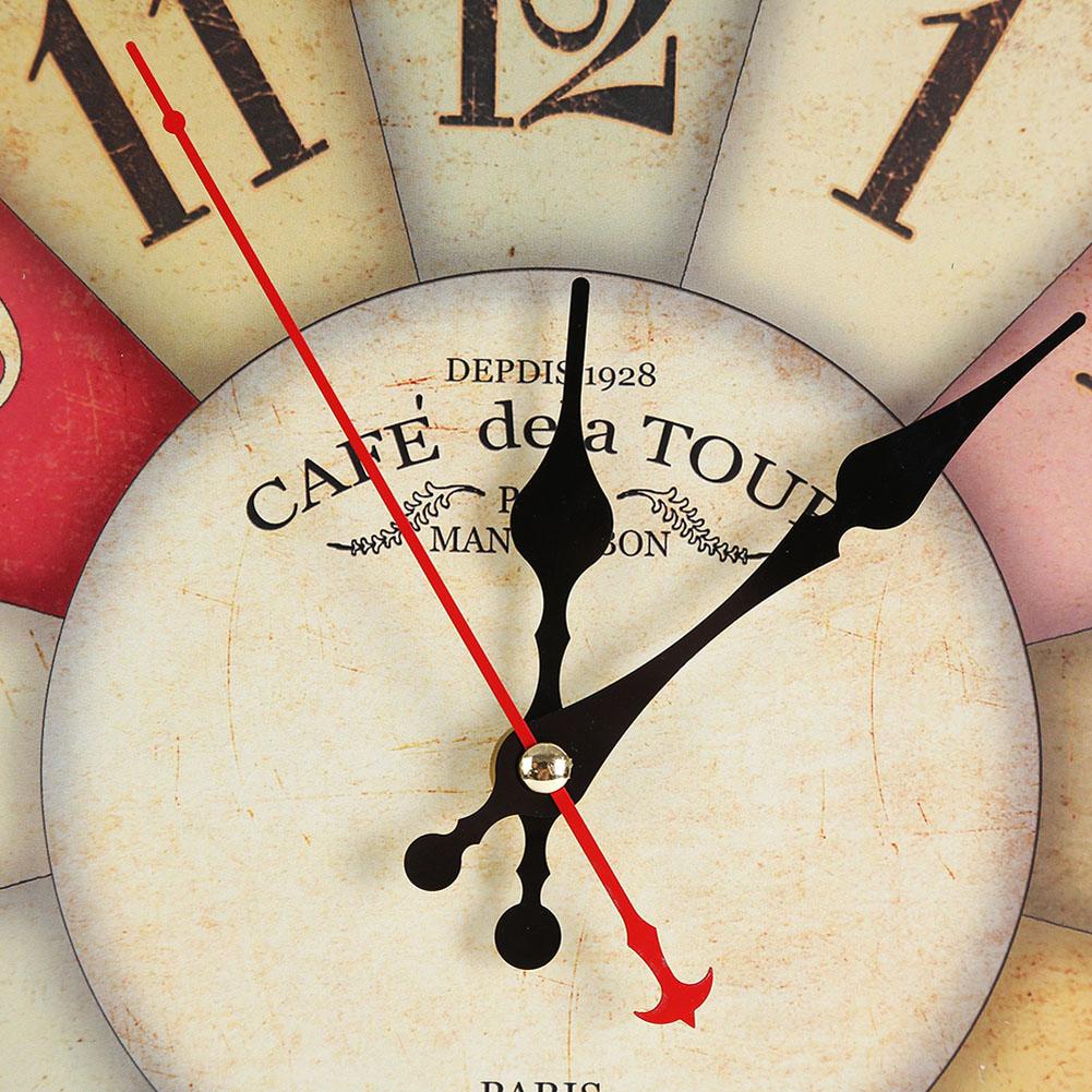 30CM Retro European Wall Clocks Round Bedroom Living Room Digital Dial Mute Metal Wall Clock Home Decoration