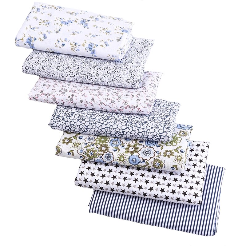 7 Pieces/Set Sewing Supplies Flower Pattern Household Cotton Multi Purpose DIY Handmade Accessories Patchwork Cloth Nice