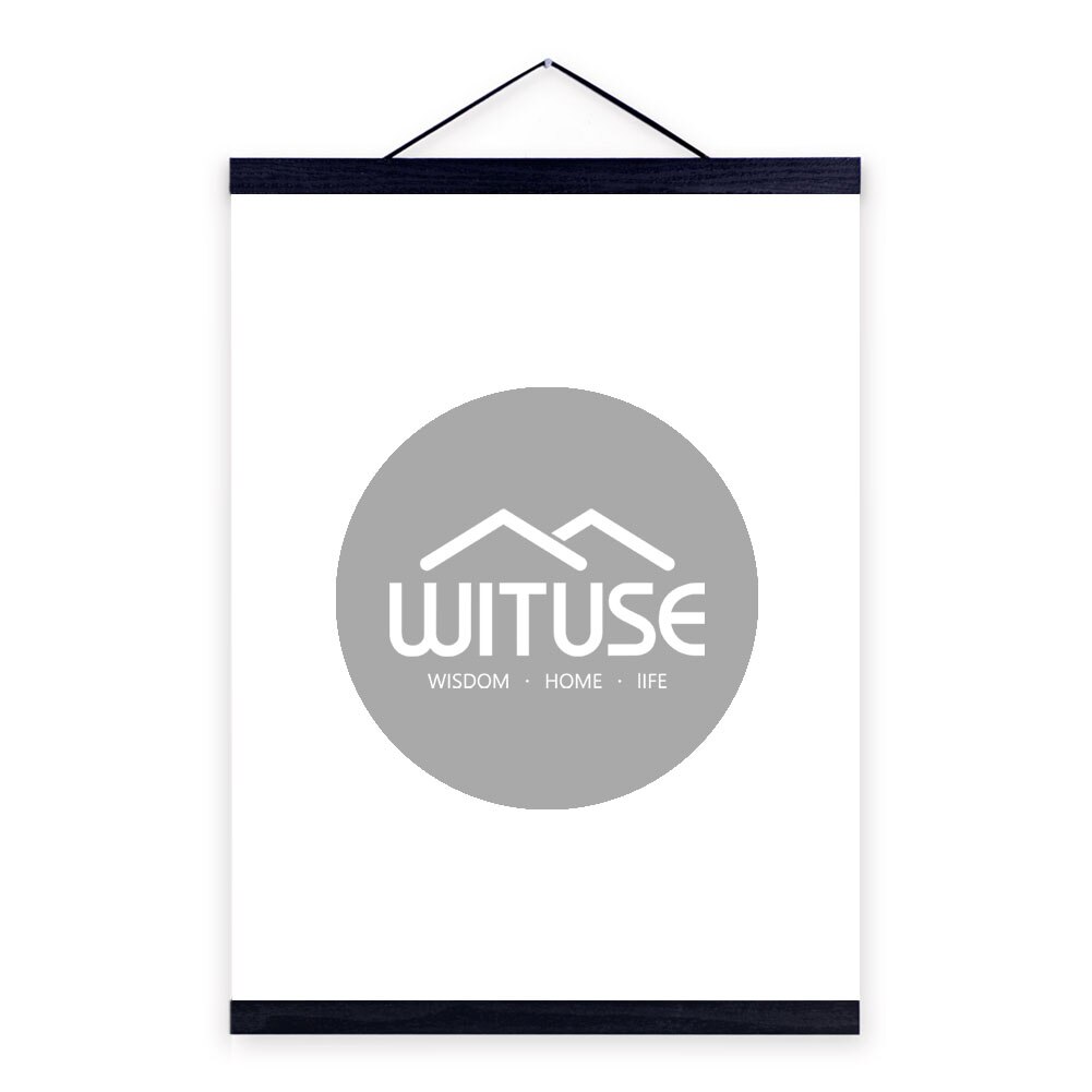 Wooden Photo Frame Modern DIY Custom Poster Scroll Print Painting Artwork Picture Hanger Teak Ramin Solid Wood With Lanyard: black MFD / 60cm frame length