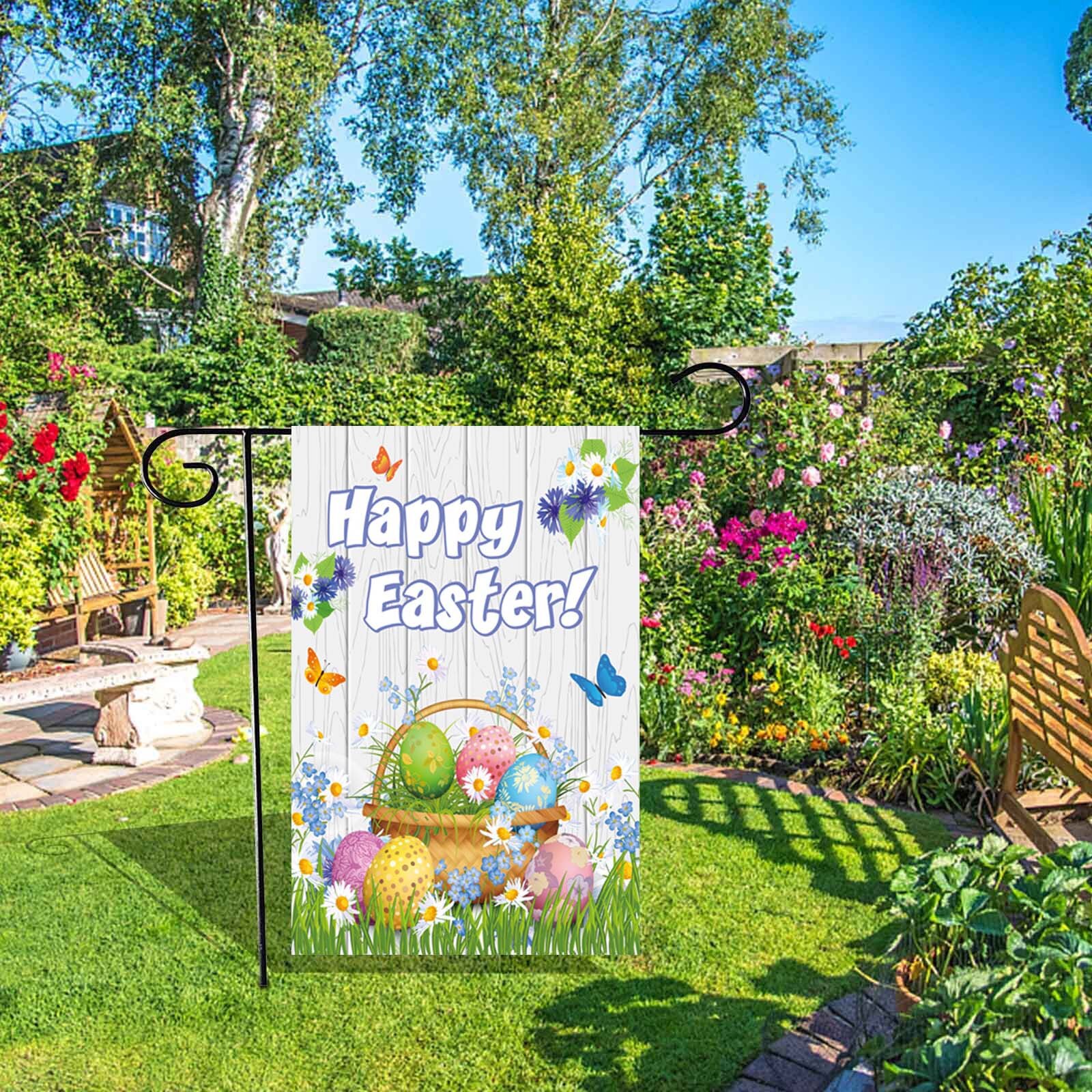 Garden Decoration Easter Banner Flag Happy Easter Decoration Banner Home Decoration Outdoor House Flag Accessories