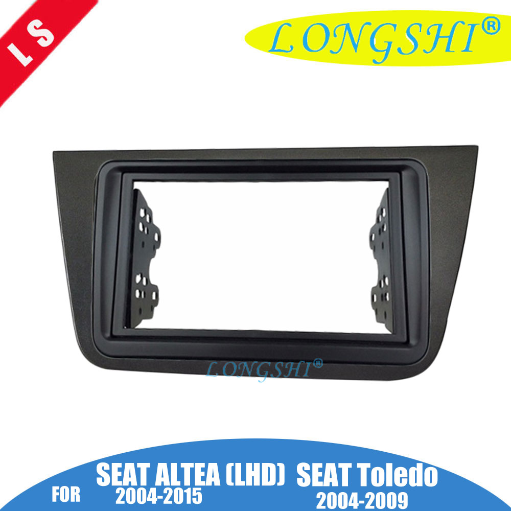 Doble 2 Din Fascia para Seat Altea Radio LHD, Panel estéreo, montaje de tablero, embellecedor de instalación de Marco facial, 2 Din