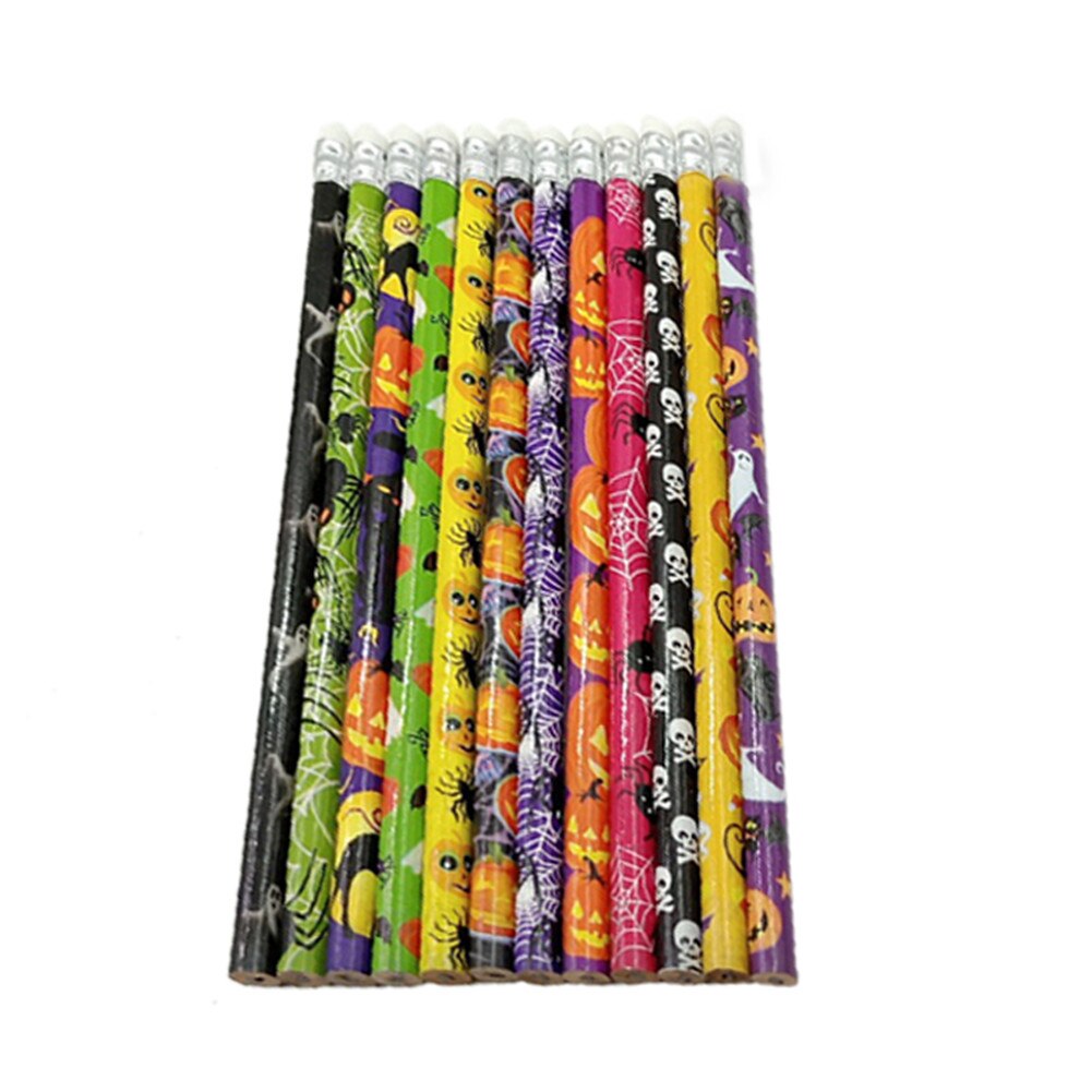 Crayons en bois thème Halloween, crayons en Graphite HB pour l'école et le bureau, papeterie mignonne