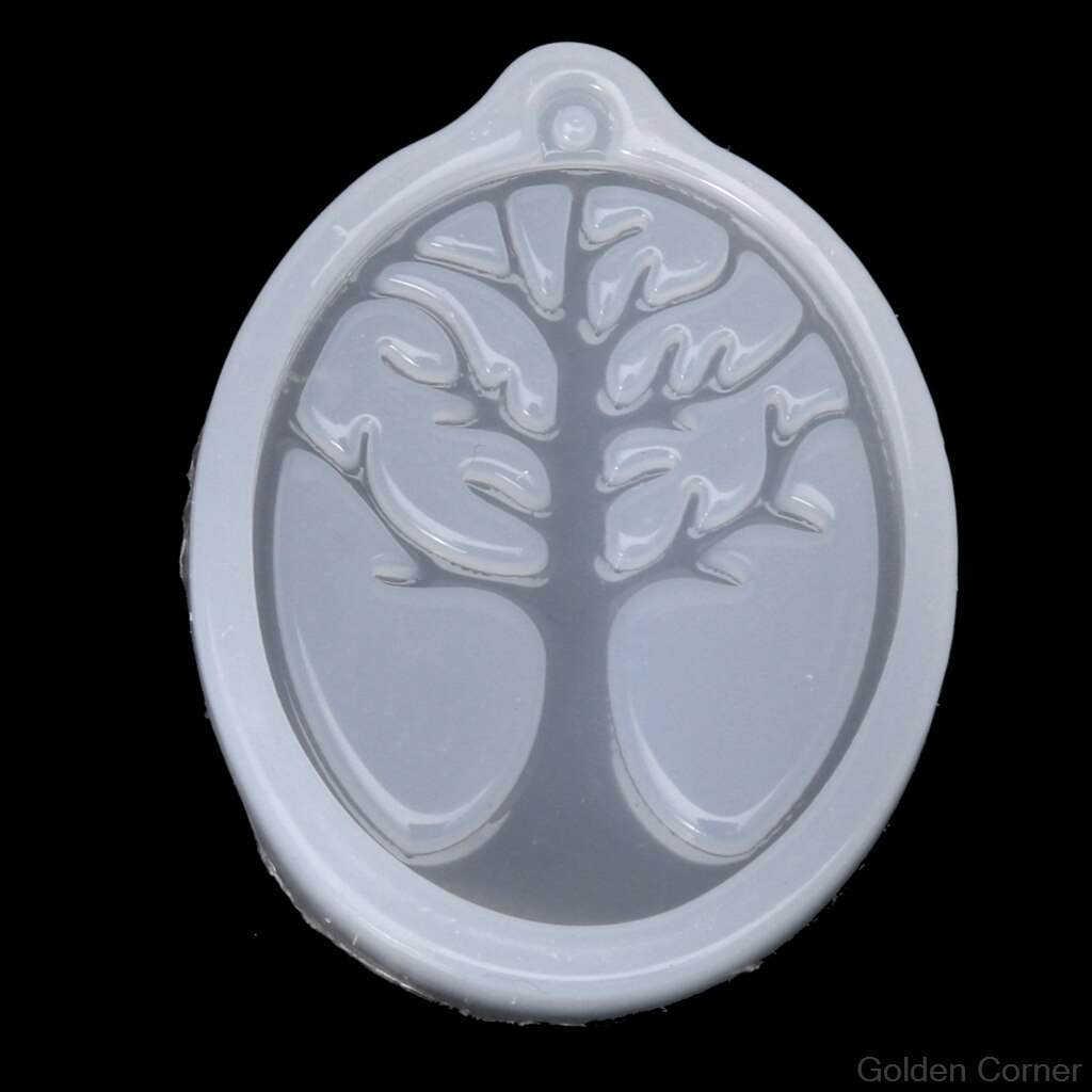UV Resin Jewelry Liquid Silicone Mold Clover Bell Tree Frame DIY Jewelry Pendant 50PB: Tree
