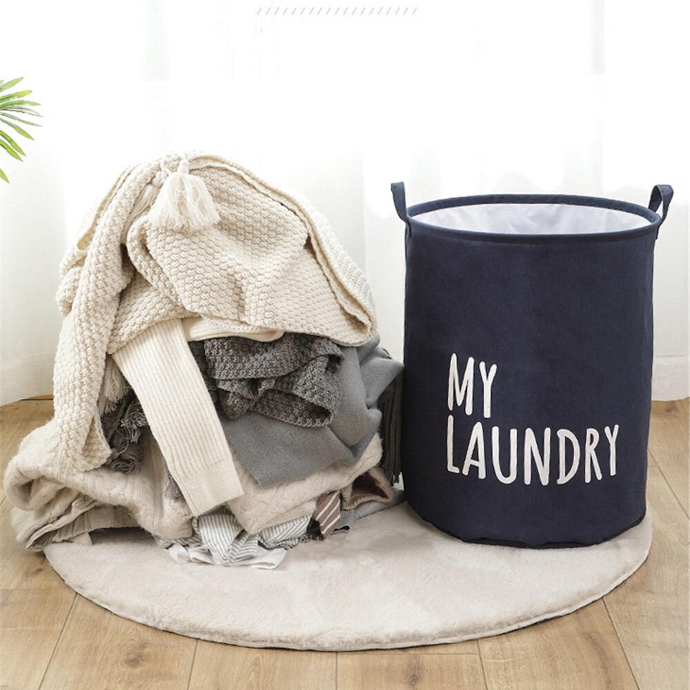 Laundry Basket Drawstring Dirty Clothes Storage Bag With Handle Foldable Toy Clothing Organizer Modern Home Supply Organizers