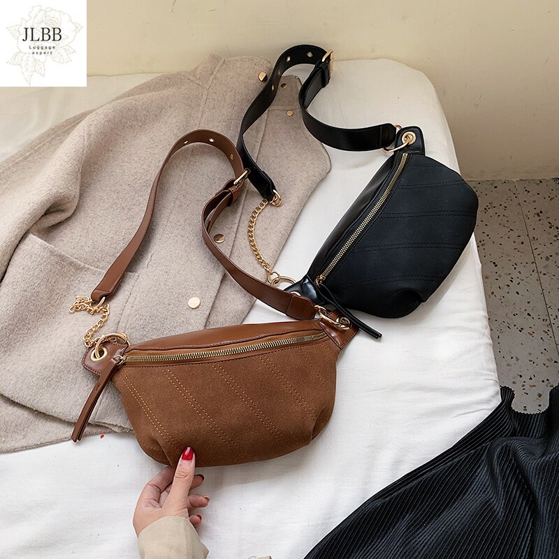 Chain Fanny Pack Banana Waist Bag Brand Belt Bag Women Waist Pack PU Leather Chest Bag Belly Bag Woman Bag