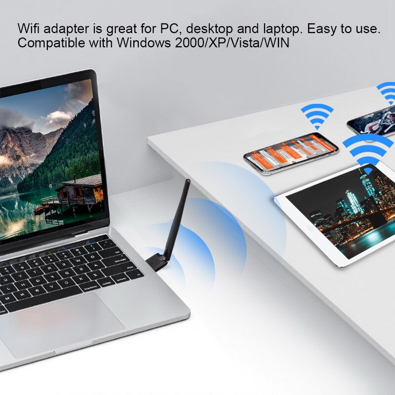 Wireless WiFi Adapter for PC 5dBi USB wifi 150Mbps LAN Dongle Network Card WiFi Receiver Adaptador WiFi 802.11b/g/n