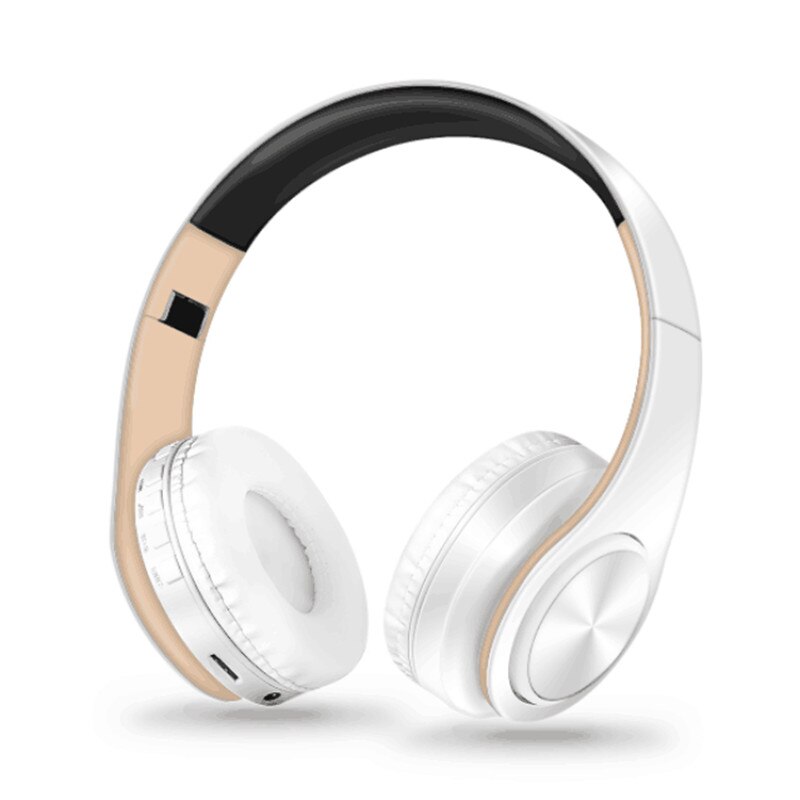 Tourya B7 auriculares inalámbricos Bluetooth Auriculares auriculares con micrófono para PC teléfono móvil música: White gold