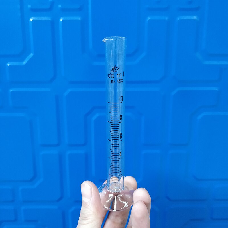 2pcs High borosilicate glass measuring cylinder,Capacity 10ml,Graduated Glass Laboratory Cylinder
