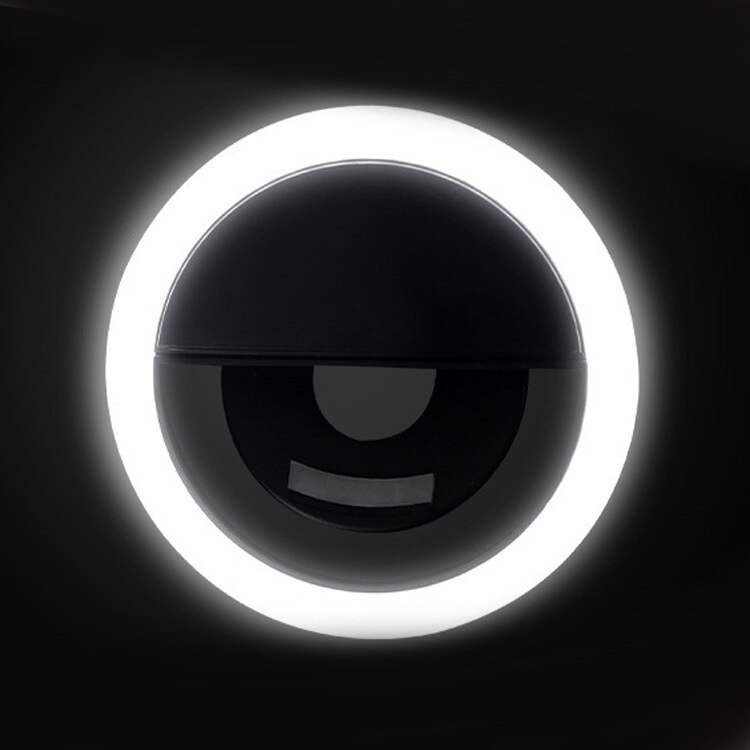 36 led selfie lys telefon blits lys led kamera clip-on mobiltelefon selfie ring lys video lys forbedrer selfie lampe: Batteri svart