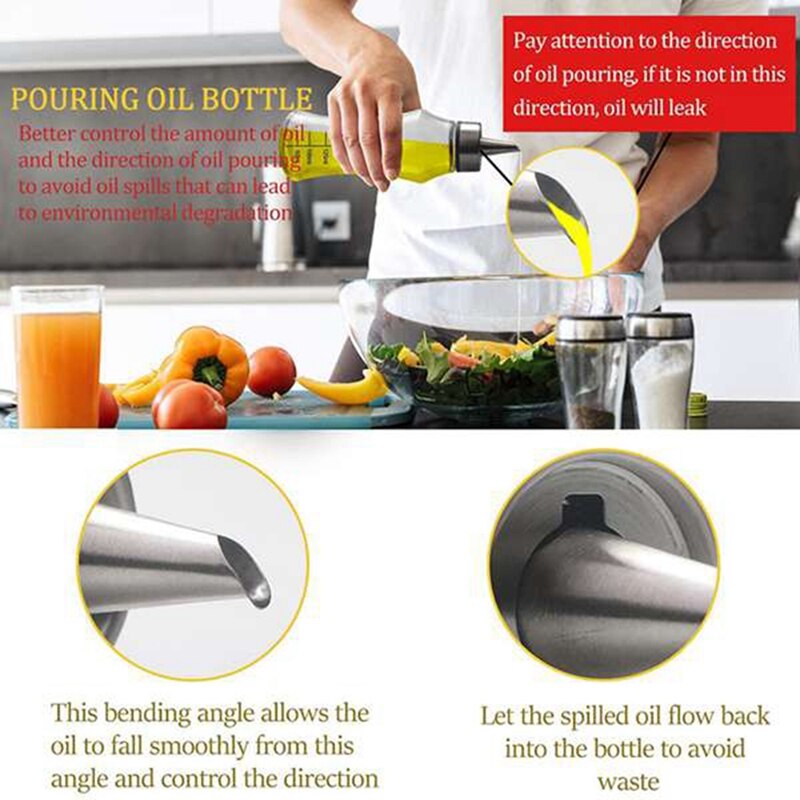 Oil Dispenser Bottle,Olive Oil Bottles Pour Spout and Marks on the Oil Container for Cooking,Oil and Vinegar Dispenser