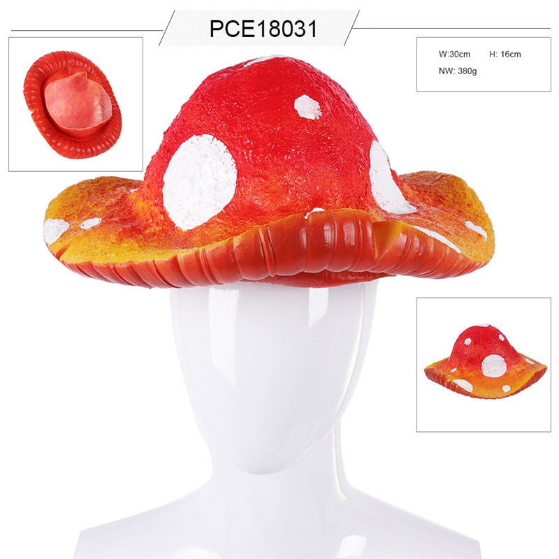 Halloween 3d rode verse paddenstoelen kostuum realistische cosplay rekwisieten grappige nieuwigheid top carnaval feest hoed