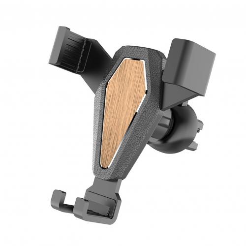 Universal Car Mobile Phone Holder Triangle Fixed 360-degree Rotation Gravity Stable Navigation Bracket for Car Air Outlet: Golden