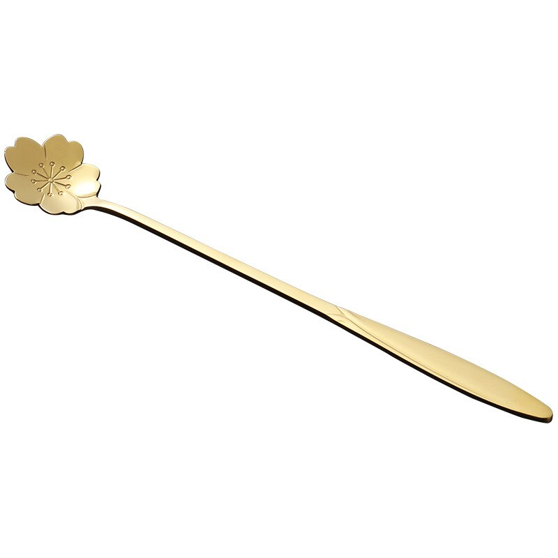 1pcs Mini Cute flower stainless steel Teaspoon Coffee Metal golden Soup Dessert Spoon tablespoon dessert spoons Kitchen utensils