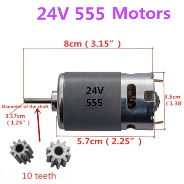 6V 12V RS390 4WD Kinderen Elektrische Off-Road Voertuig 1.2 Gaten Motor Versnellingsbak, rit Op Speelgoed Elektrische Motorfiets: RS555 24V 18000