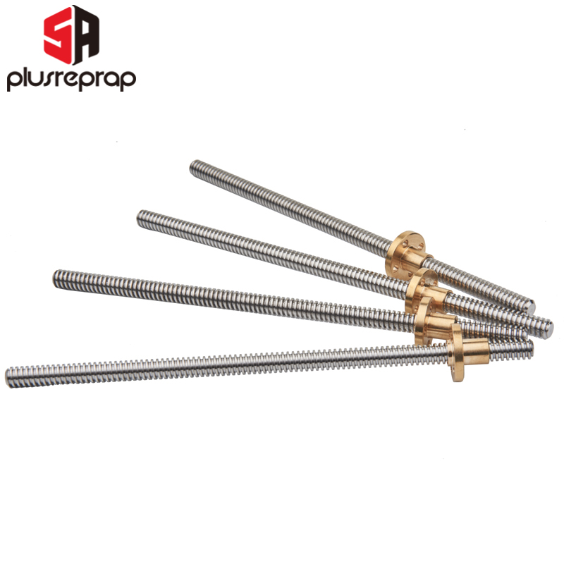 T8 Blei Schraube OD 8mm Tonhöhe 2mm Blei 2mm 150mm 200mm 250mm 300mm 350mm 400mm 500mm mit Durcheinander murmeln für Reprap 3D Drucker Z Achse