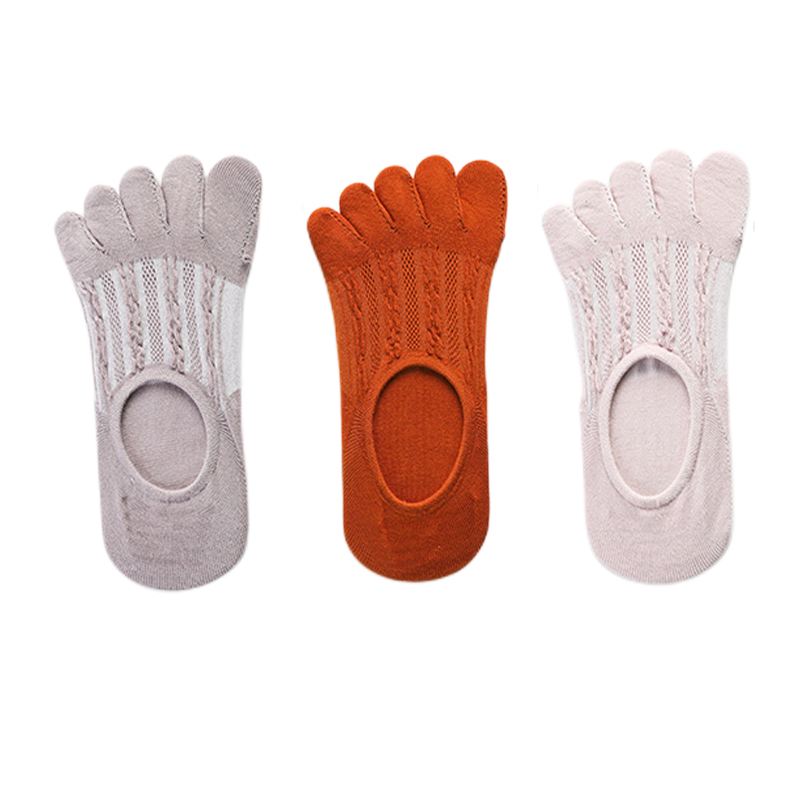 3 pares de calcetines de mujer de de algodón transpirable Invisible tobillo calcetines cortos de barco punta abierta elasticidad absorbente de sudor señoras Sox: Azul cielo