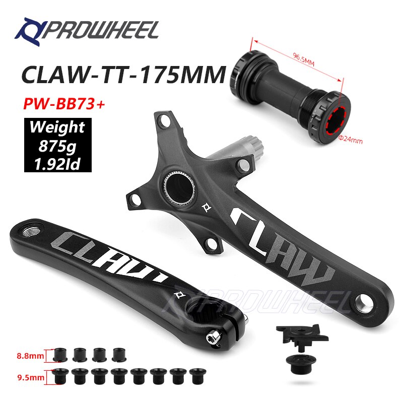 104BCD Mtb Fiets Crank Aluminium Met Bodem Fiets Crankstel 170/175Mm Mtb Crank Fiets Accessoires: CLAW 175mm BB