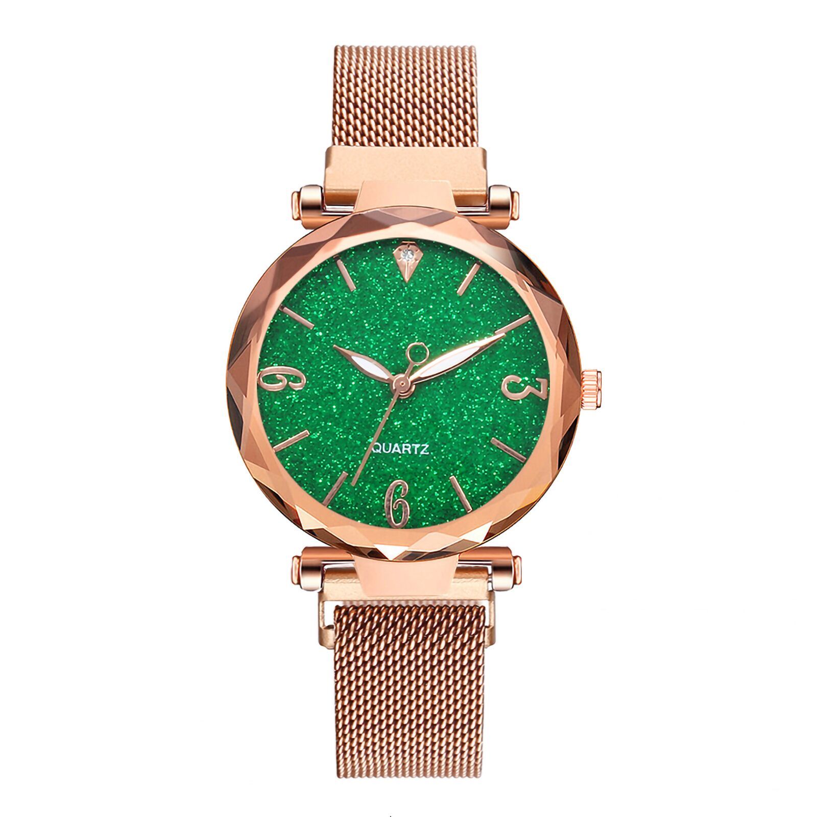 Women Watches Luxury Magnetic Strap Ladies Wristwatches Quartz Clock Zegarek Damski Relogio Feminino: green