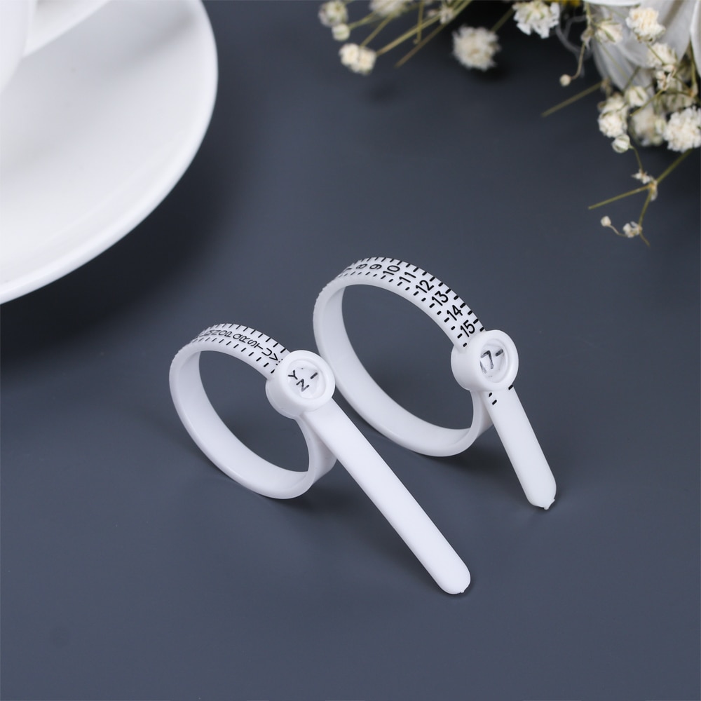 1PC UK/US/EU/JP Ring Ruler Measurer Finger Ring Gauge Tester With Magnifier Jewellery Making Ring Band Men and Womens