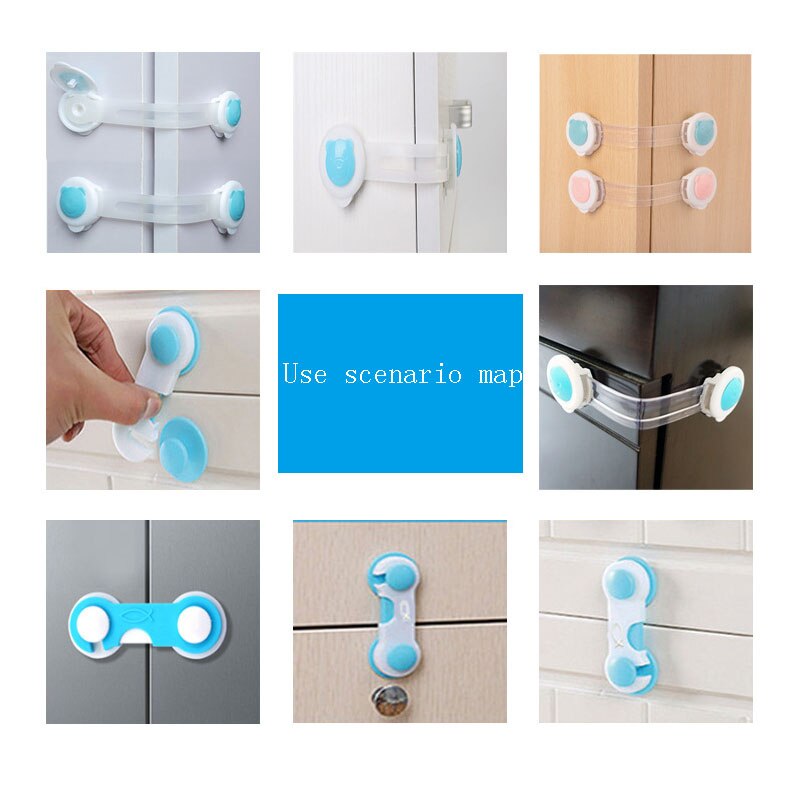 Serrure d'armoire de sécurité pour enfants, 5 pièces, Protection pour bébé, verrouillage de porte d'armoire en plastique