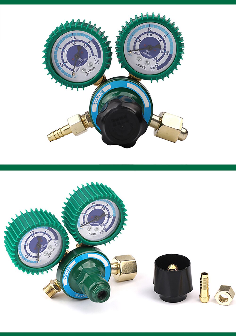 KKMOON YQY-08 Oxygen Pressure Regulator Welding Gas O2 Pressure Gauge Flow Meter Industrial Oxygen Reducer