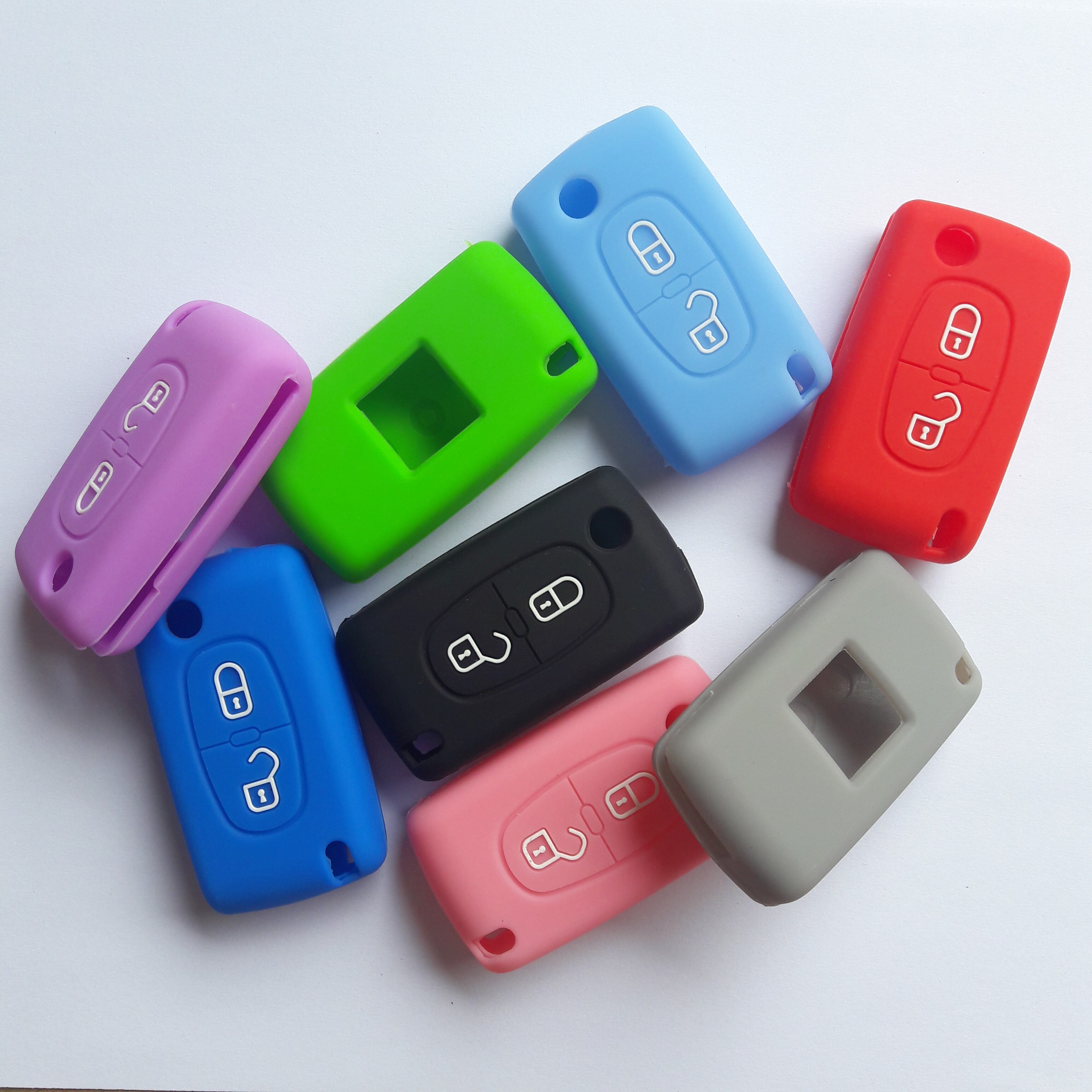 Flip Fob folding Remote Silicon Key Case For Peugeot 306 407 807 Partner Citroen C2 C3 C4 C6 Berlingo Remote fob Case 2 Button