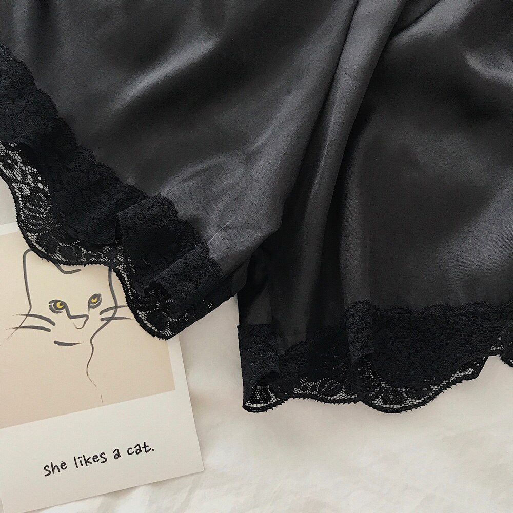 Sleep Bottoms Women Lace Solid Pajama Shorts Girls Summer Sleepwear Breathable Safety Outwear Sweet Students Thin Lounge Wear