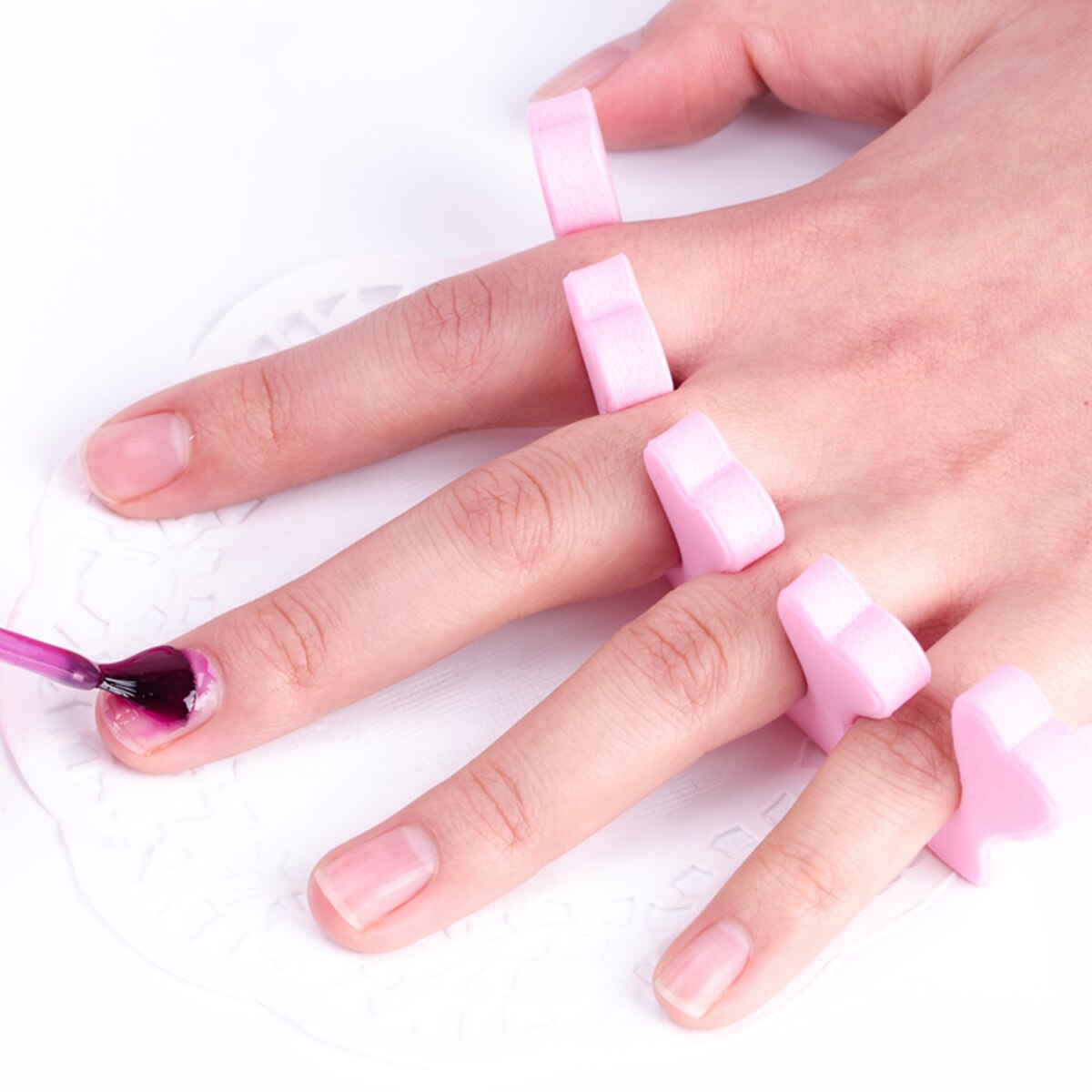Separador de algodón para dedos de las manos, esponja de espuma suave de 50 piezas, divisor de algodón para uñas, herramientas de manicura y pedicura