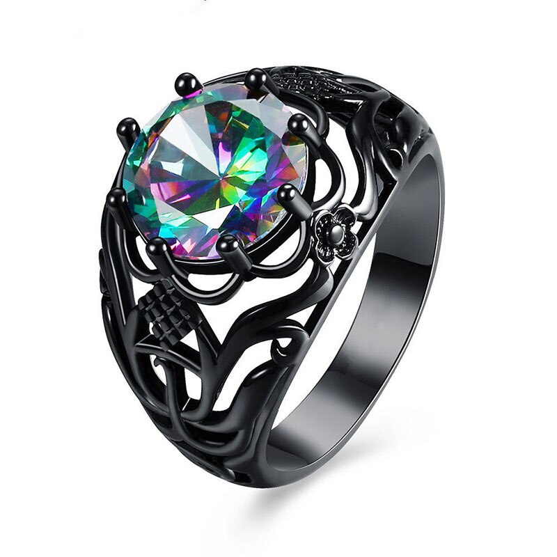 Bague de fiançailles pour femme fdlk, style bohème, glamour, bijoux pour filles, accessoires de fête, noël: 5 / Noir
