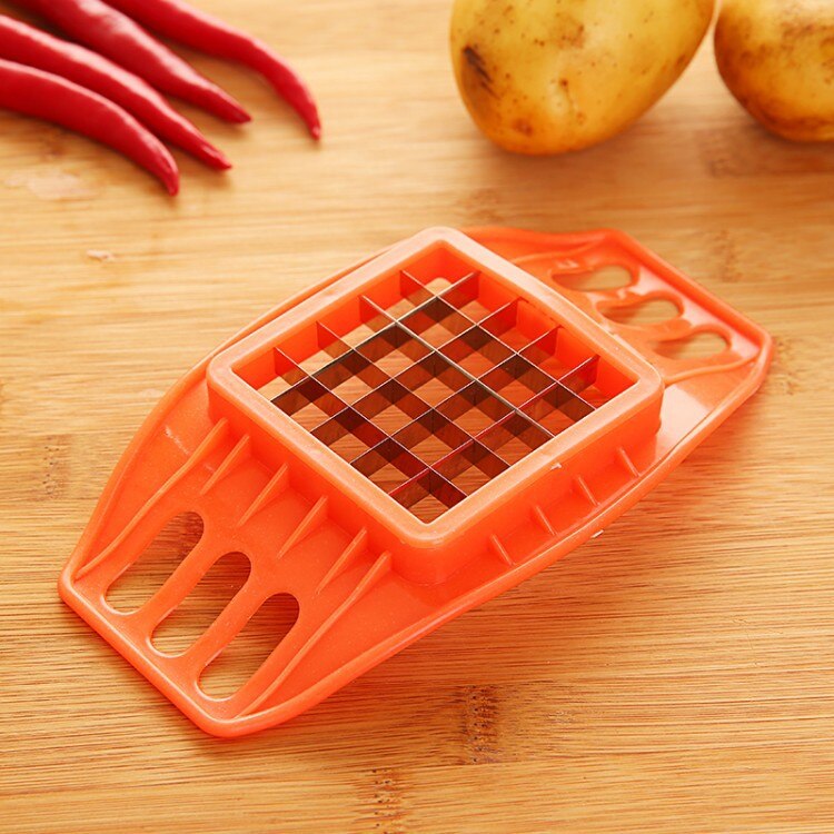 Kartoffelskærer skåret i strimler pommes frites skiver køkkenredskaber kartoffel skæreindretning grøntsagsskærer chopper chips værktøj: Orange