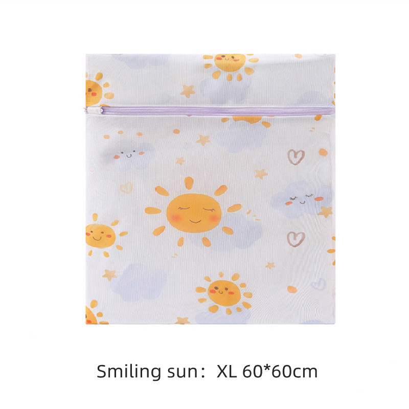 Cartoon Wasgoed Waszak Ondergoed Beha Wassen Zakken Reizen Draagbare Organizador Opvouwbare Waszak Gaas Afdrukken Wassen Kits: Licht Geel