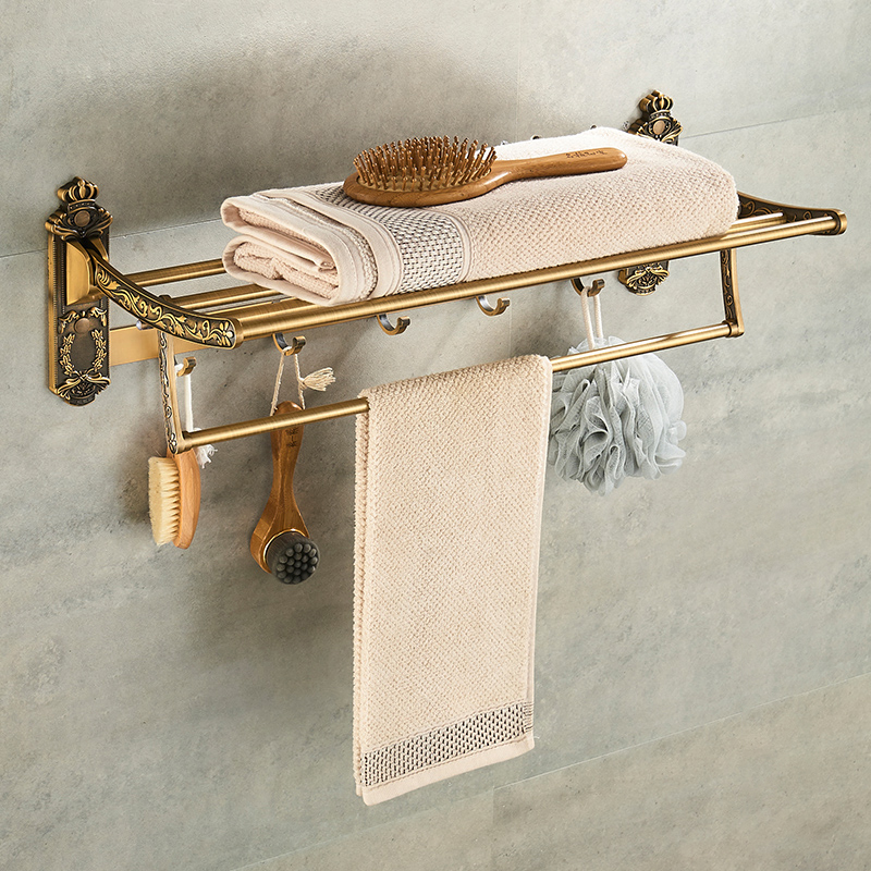 Antieke Badkamer Hardware Set Muur-Gemonteerde Handdoekrek Toiletborstel Rek Föhn Rek Zeepbakje Douche Hoekrek Accessoires