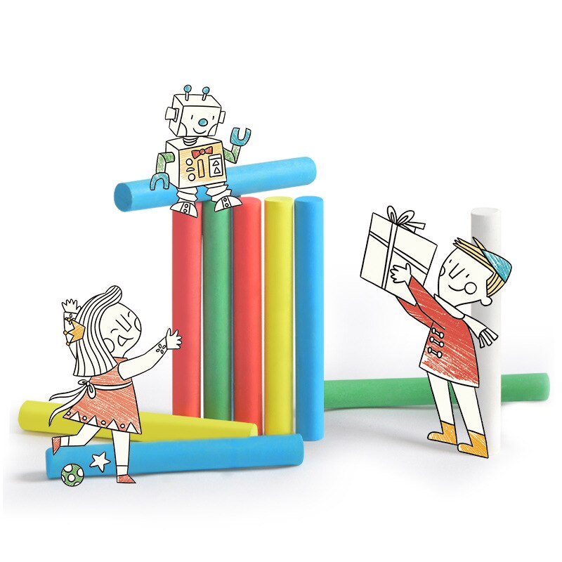 MiDeer Mi Deer Dust-free Chalk Children Color Durable Water-Soluble 12 Only 5-Color Blackboard Graffiti