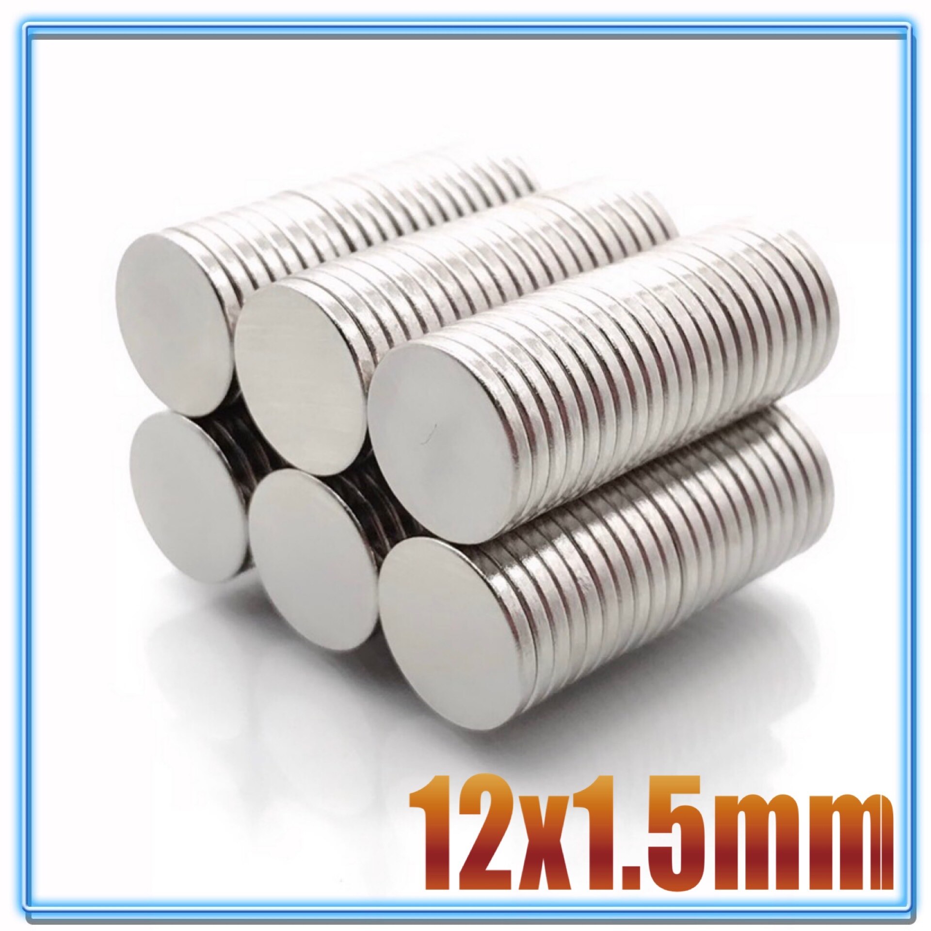 50Pcs N35 Ronde Magneet 12X1 12X1.5 12X2 12X3 12X4mm Neodymium Magneet Permanente Ndfeb Super Sterke Krachtige Magneten 12*1 12*3: 12x1.5(50Pcs)