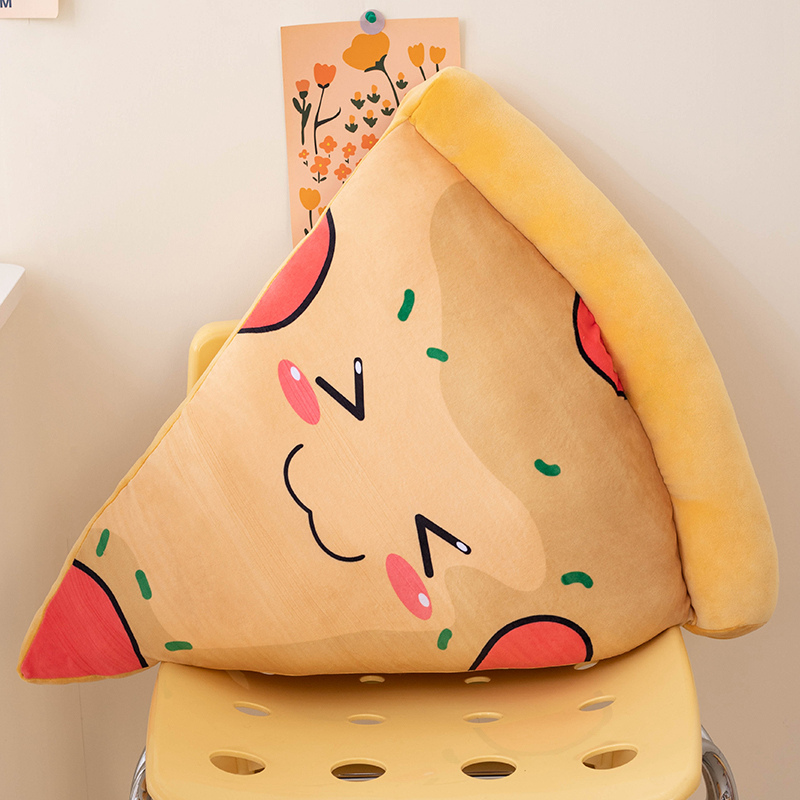 45/55/65 cm Pizza Lebensmittel Plüsch Kissen Gefüllt Wie Echte Runde Snack Kissen Hülse Kreative Sofa Stuhl Dekor Geburtstag: Schwarz / 31cm-50cm