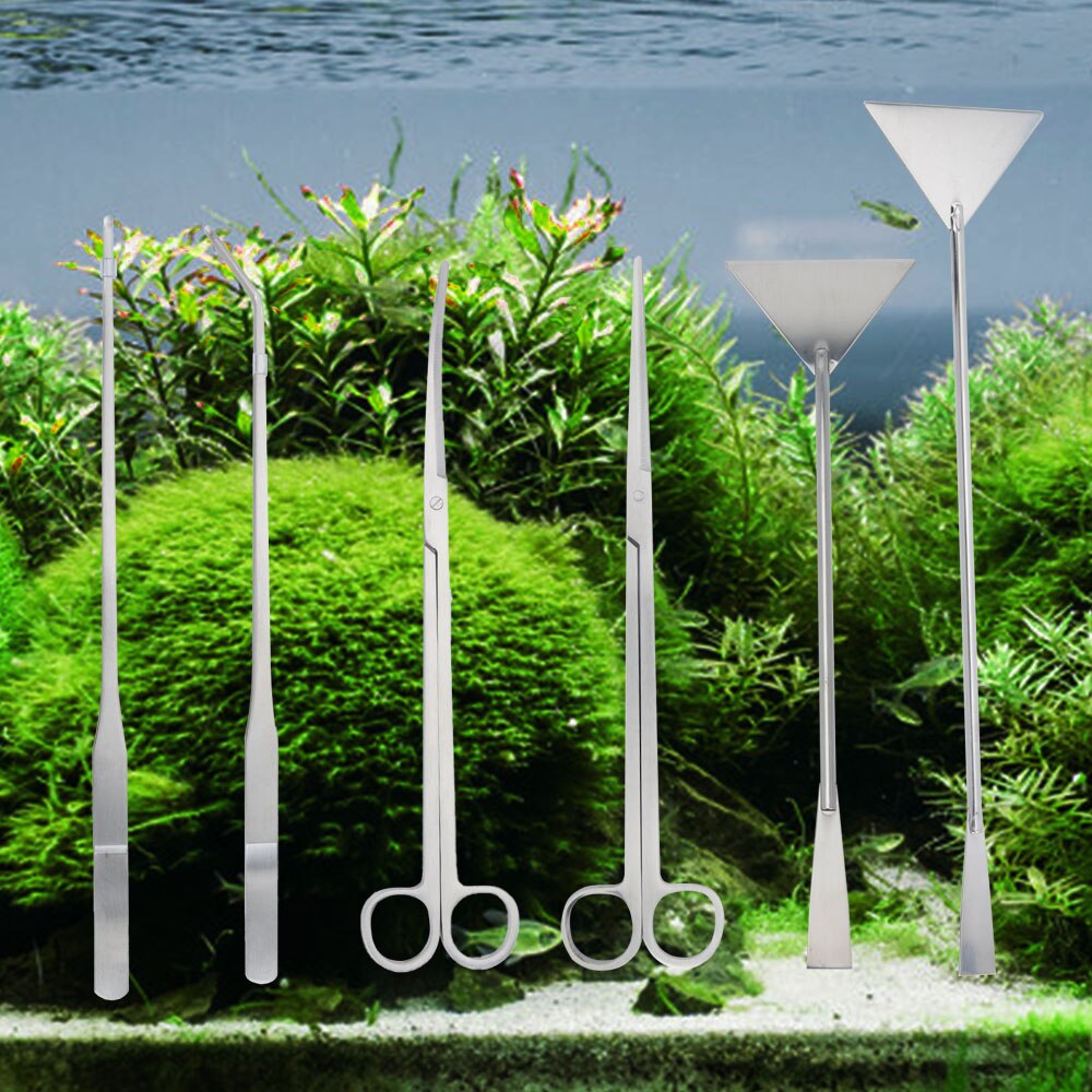 Aquarium Plants Tools Aquascaping Tweezers Scissor Spatula Tool Stainless Steel Aquarium Tank Aquascaping Tools Set for Fish