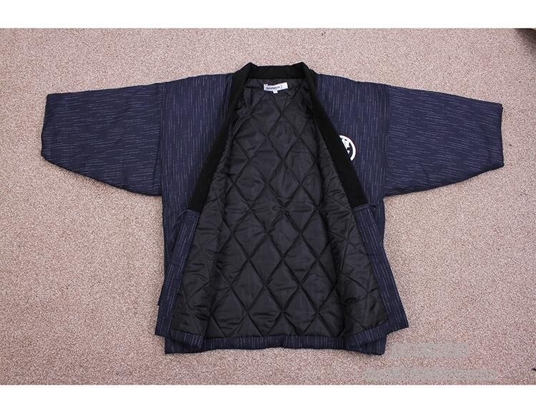 Japanse Mannen Hanten Winter Warm Gewatteerd Katoen Kimono Haori Jas Outterwear Casual Home Kleding Mannen Losse Overjas DH051