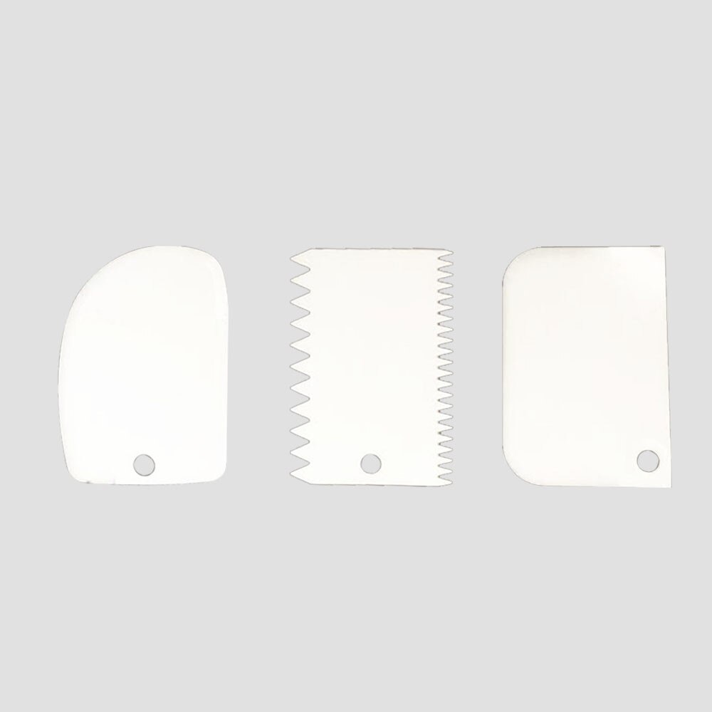 Taart Schraper Plastic Deeg Icing Fondant Schraper Bakken Tools Cake Decorating Keuken Молды Силиконовые: WHITE