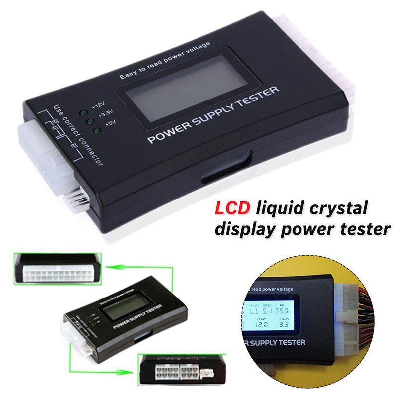 Pantalla LCD Digital, ordenador PC, probador de fuente de alimentación de 20/24 Pines, comprobar la fuente de alimentación rápida, herramientas de prueba de medición de diagnóstico de potencia