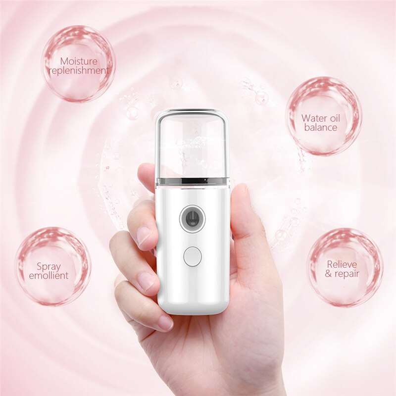 Humidificador de aire portátil, recargable por USB, Mini vaporizador Facial de refrigeración para hogar y oficina, generador de niebla, desinfección de manos