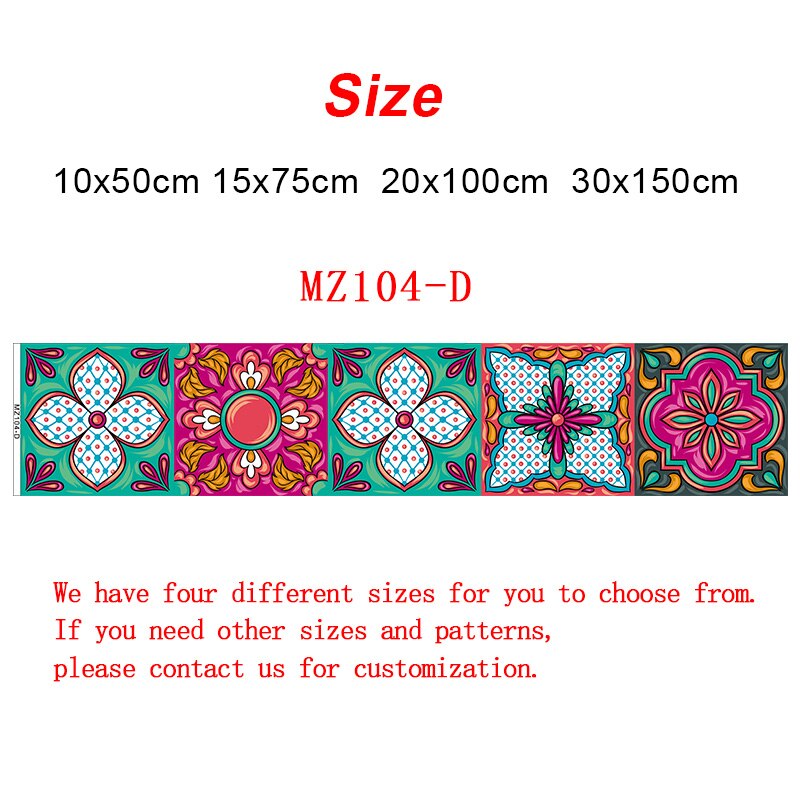 Colorful Strip Tiles Wall Stickers Bathroom Kitchen Stairs Tile Ceramics Decoration Wallpaper Peel &amp; Stick PVC Art Mural Poster: MZ0104 D / 20cmX100cmX1pc