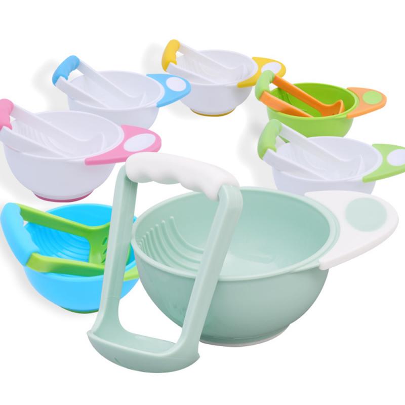 Silicone Non Spill Feeding Toddler Gyro Bowl Dishes Baby Avoid Food Spilling Grinder Baby Food Mills Solid Feeding