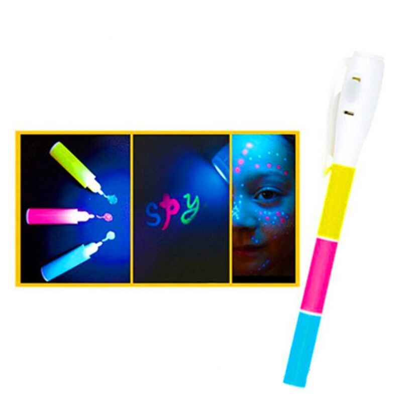 Bolígrafo mágico fluorescente UV de 3 colores, Combo de luz creativa, papelería de tinta Invisible, suministros escolares de oficina, DIY secreto