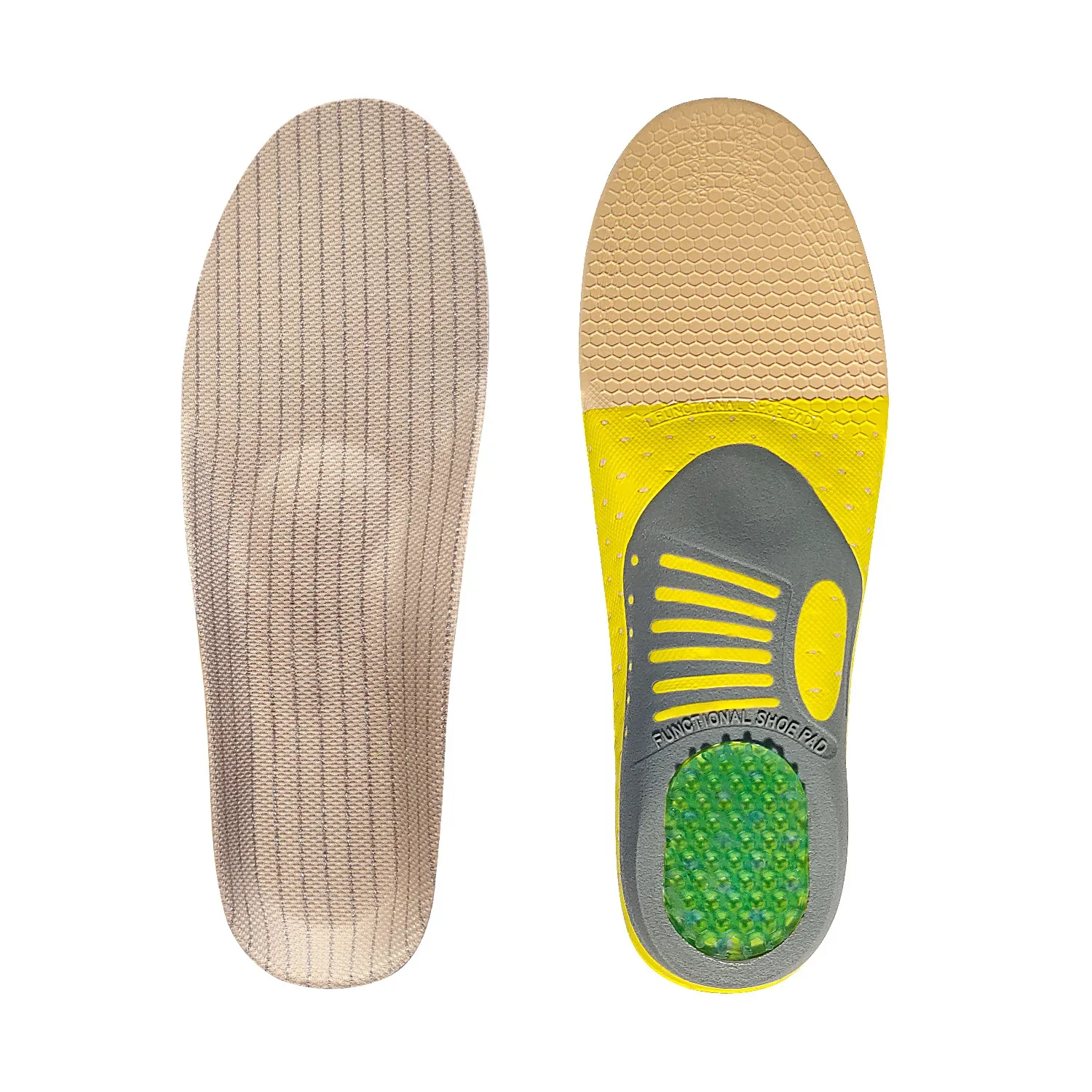 Premium Orthopedische Gel Inlegzolen Orthopedische Platte Voet Gezondheid Zool Pad Voor Schoenen Insert Steunzool Pad Voor Fasciitis Plantaris Unisex: Goud / 0