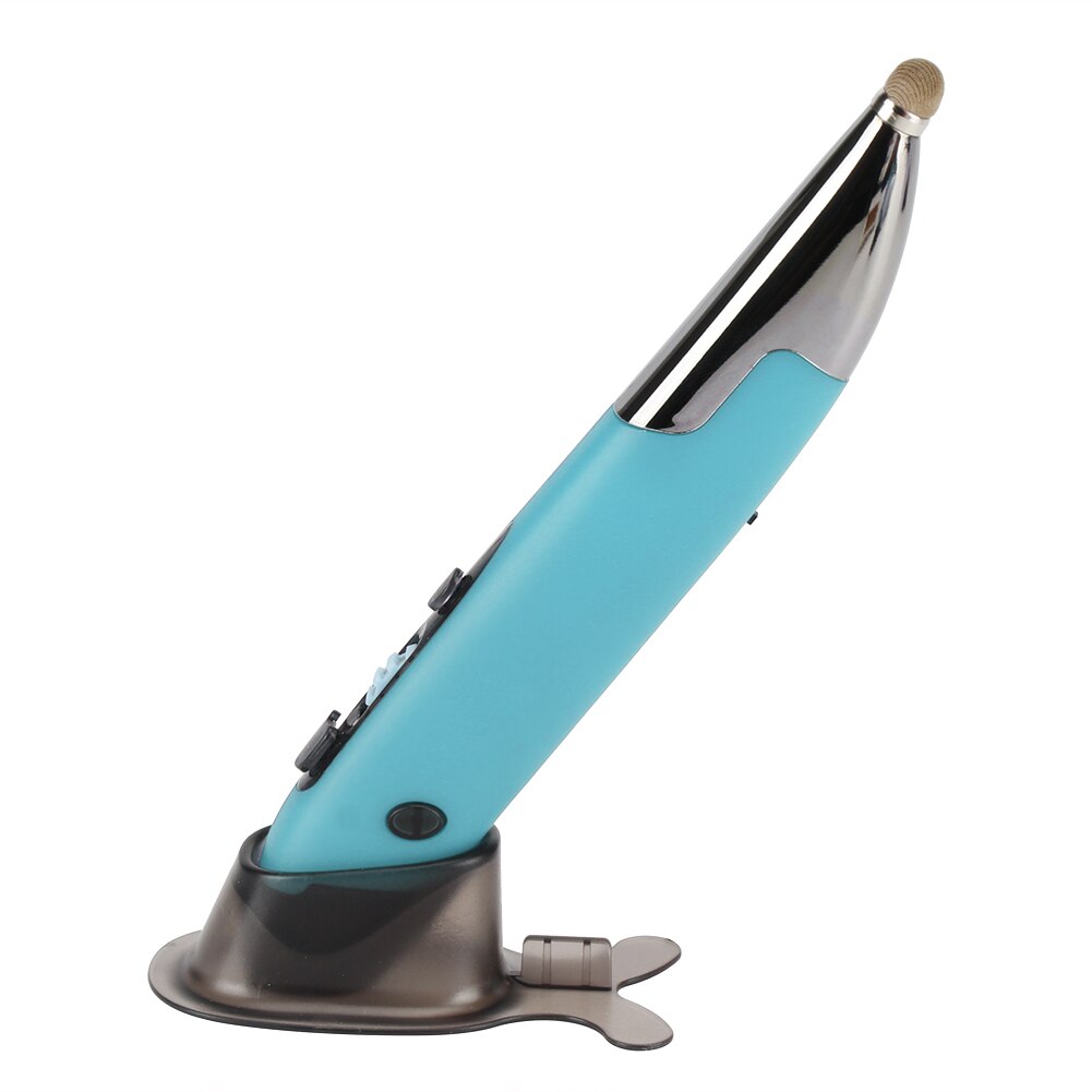 PR-A19 Wireless Optical Pen Mouse Dual Mode 4 Buttons 2.4GHz USB Bluetooth Pen Mouse Multifunctional Handwriting Mice: Blue
