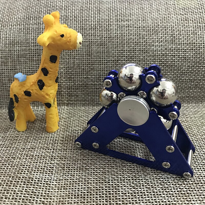 1PC Metal Five Bead Ferris Wheel Fingertip Gyroscope Stainless Steel Ball Bracket Finger Gyro Anti Stress Fidget Spinner: blue