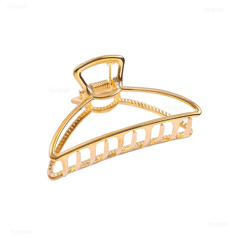 1 pinza para el pelo para niñas y mujeres, pinzas geométricas para el cabello, pinza para el pelo, agarre de Color sólido, horquillas coreanas, pasadores de Metal, herramientas de estilismo