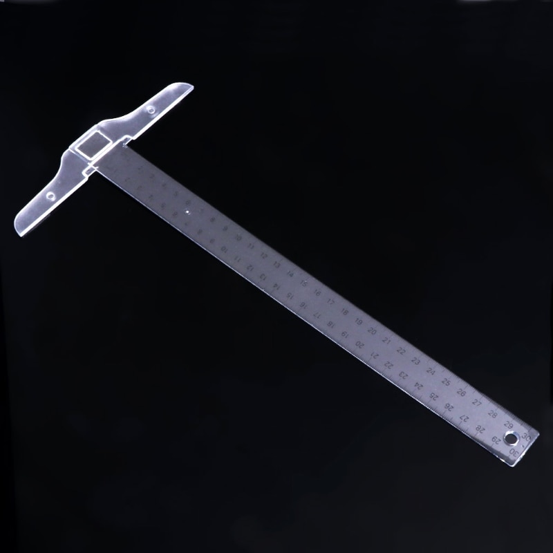30cm 12 '' plastic metrische t-vierkant dubbelzijdige liniaal meetinstrument