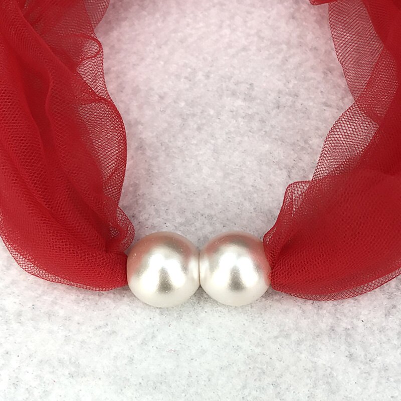 Lace Pearls Ring Scarf Ladies Korean Style Simple Mother's Day Pure Color Temperament 80*70CM Soft Spring Summer Scarf